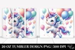 Cute Unicorn Balloons | 20 Oz Tumbler Product Image 1