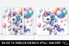 Cute Unicorn Balloons | 20 Oz Tumbler Product Image 1