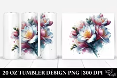 Watercolor Freesia Splash | 20 Oz Tumbler Product Image 1