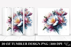 20 Oz Tumbler Sublimation | Glossy Freesia Watercolor Product Image 1