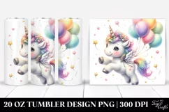 Cute Unicorn Balloons | 20 Oz Tumbler Product Image 1