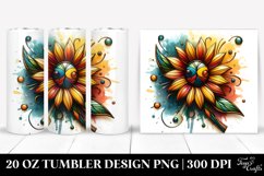 Abstract Stained Sunflower | 20 Oz Tumbler Product Image 1