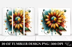 Abstract Stained Sunflower | 20 Oz Tumbler Product Image 1