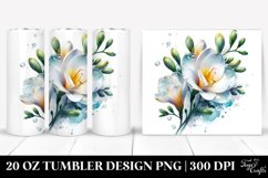 20 Oz Tumbler Sublimation | Glossy Freesia Watercolor Product Image 1
