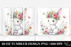 Cute Rabbit with Flower Crown | 20 oz Tumbler Product Image 1