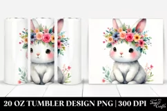 Cute Rabbit with Flower Crown | 20 oz Tumbler Product Image 1