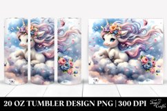 Cute Baby Unicorn Tumbling with Petals | 20 Oz Tumbler Product Image 1