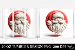 Simple Santa Round Image, Transparent 20 Oz Tumbler Product Image 1