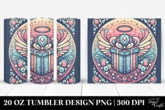 Colorful Pastel Gift Box with Wings Clipart Product Image 1