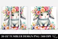 Cute Rabbit with Flower Crown 20 Oz Tumbler Product Image 1