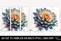 20 Oz Tumbler Sublimation | Glossy Chrysanthemum Watercolor Product Image 1