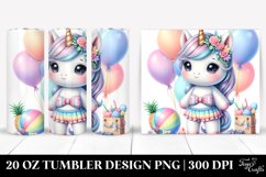 Cute Baby Unicorn Beachwear Balloons | 20 Oz Tumbler Product Image 1