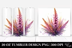 20 Oz Tumbler Sublimation | Shiny Heather Watercolor Splash Product Image 1