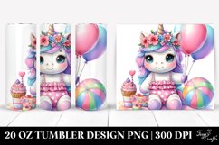 Baby Unicorn with Beachwear and Balloons | 20 Oz Tumbler Product Image 1