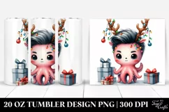 Winter Baby Octopus with Cool Haircut, 20 Oz Tumbler Product Image 1