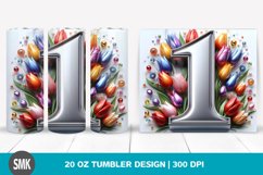 Shiny Metal Tulip Monogram | 20 oz Tumbler Product Image 1