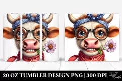 Expressive Ox with Bandana and es | 20 Oz Tumbler Product Image 1