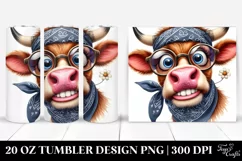 Expressive Ox with Bandana and es | 20 Oz Tumbler Product Image 1