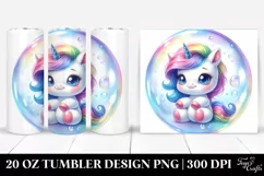 Cute Baby Unicorn Bubble | 20 Oz Tumbler Product Image 1