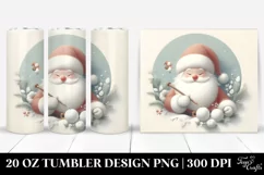 Simple Pastel Santa Round Image 20 Oz Tumbler Product Image 1
