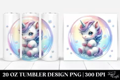 Cute Baby Unicorn Bubble | 20 Oz Tumbler Product Image 1