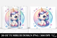 Cute Baby Unicorn Bubble Dance | 20 Oz Tumbler Product Image 1