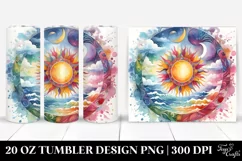 Colorful Watercolor Sun | 20 Oz Tumbler Product Image 1