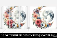Colorful Half Moon with Flowers | 20 oz Tumbler Product Image 1