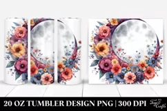 Colorful Half Moon with Flowers | 20 oz Tumbler Product Image 1