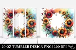Colorful Sunflower Abstract Frame | 20 Oz Tumbler Product Image 1