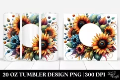 Colorful Sunflower Abstract Frame | 20 Oz Tumbler Product Image 1