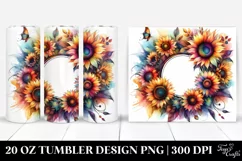 Colorful Sunflower Abstract Frame | 20 Oz Tumbler Product Image 1