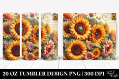 Vintage Postcard Style with Sunflowers | 20 oz Tumbler Product Image 1