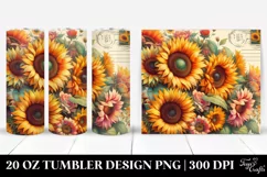 Vintage Postcard Style with Sunflowers | 20 oz Tumbler Product Image 1