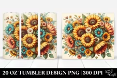 Vintage Postcard Style with Sunflowers | 20 oz Tumbler Product Image 1