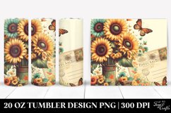 Vintage Postcard Style with Sunflowers | 20 oz Tumbler Product Image 1