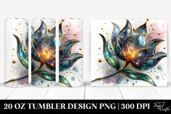 20 Oz Tumbler Sublimation | Golden y Shiny Watercolor Tulip Product Image 1