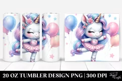 Cute Baby Unicorn Dancer with Balloons | 20 Oz Tumbler Product Image 1