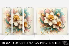 Abstract Pastel Wooden Narcissus Clipart Product Image 1