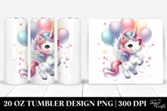 Cute Baby Unicorn Dance with Balloons | 20 Oz Tumbler Product Image 1