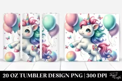 Cute Baby Unicorn Dance with Balloons | 20 Oz Tumbler Product Image 1