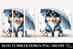 Expressive Baby Collie with Rain Coat | 20 oz Tumbler Product Image 1
