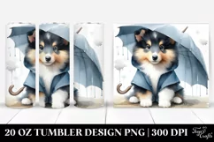 Expressive Baby Collie with Rain Coat | 20 oz Tumbler Product Image 1