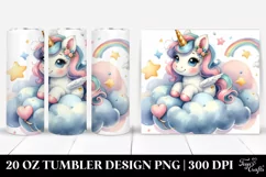 Cute Baby Unicorn from a Lofty Cloud | 20 Oz Tumbler Product Image 1