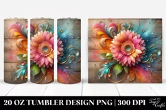 Gerbera on Wooden Background | 20 Oz Tumbler Product Image 1