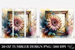 Abstract Pastel Wooden Gerbera, 20 Oz Tumbler Product Image 1
