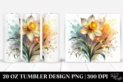 20 Oz Tumbler Sublimation | Shiny y Daffodil Watercolor Product Image 1