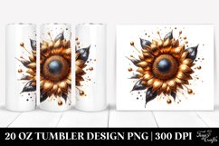 Watercolor Shiny Sunflower Round Product Image 1