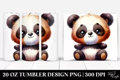 Cute Plush Panda Watercolor | 20 Oz Tumbler Product Image 1