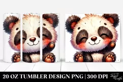 Cute Plush Panda Watercolor | 20 Oz Tumbler Product Image 1